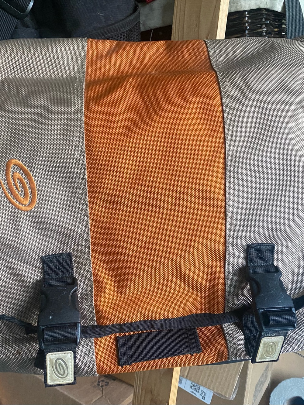 Timbuk2 Orange and Gray Messenger Bag with Black Accents